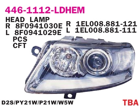 4461112LLDHEM DEPO  Фара левая п/корректор (ксенон) AUDI A6 [C6] (2005>)/ ALLROAD